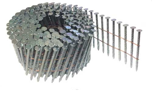 15° Wire 57mm Screw Electro Galvanised Coil Nails